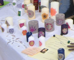 Cropcircles candles von mir auf KERZEN gemalte Kornkreise